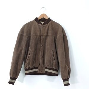 90s 80s VINTAGE Corduroy Jacket YOUTH Boy Medium Bomber Varsity‎ MOD Brittania